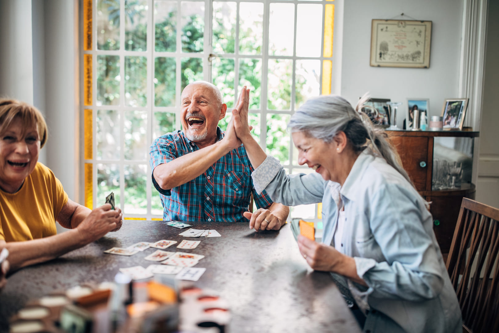 Kartenspielrunde - Altenheime Apel betreiben 5 Einrichtungen für Altenpflege & Seniorenbetreuung in Geesthacht, nähe Hamburg
